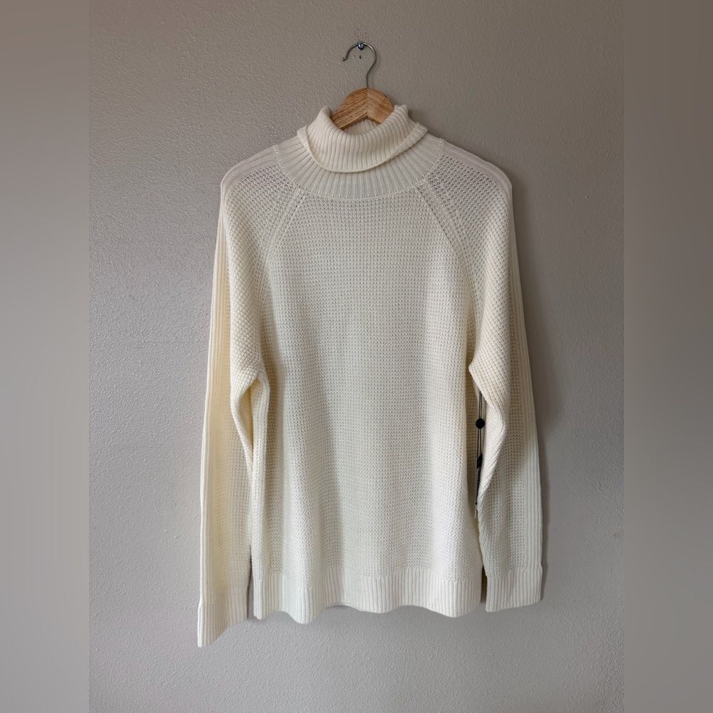 Paisley & Gray Men’s Slim Fit Wool Blend Off-White Knit Turtleneck Sweater L